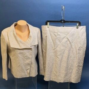 Ann Taylor Light Tan/Beige Skirt Suit - Size 12 (Top), 14 (Bottom) NWT